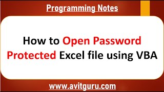 How to open password protected excel file using VBA