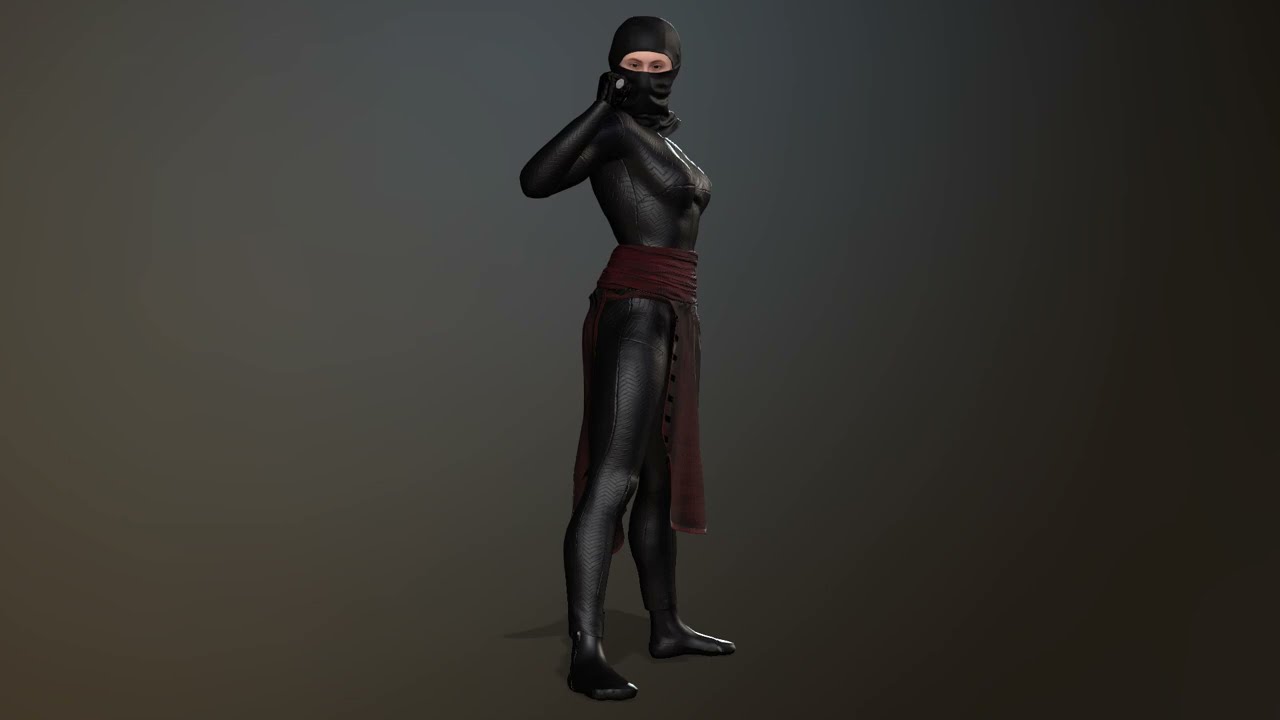 Female Ninja Warrior 3D Model