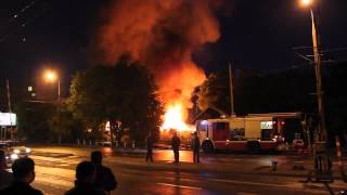 preview picture of video 'Пожар в Москве на ул. Народного Ополчения.'