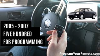 How To Program A Ford Five Hundred Remote Key Fob 2005 - 2007