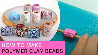 How To Make Polymer Clay Beads With Texture Pattern - Easy Sculpture Modelling Diy Tutorial