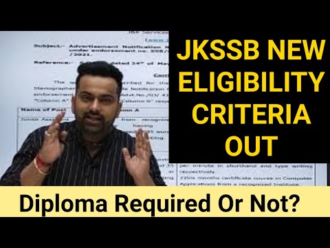 JKSSB New Eligibility Criteria | Junior Asisstant and Stenographer@Career Success