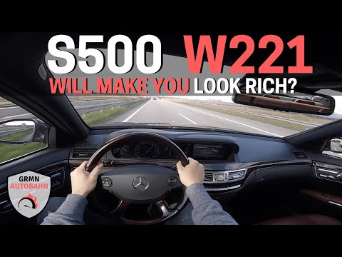 Mercedes S500 387 HP W221 | ACCELERATION No Speed Limit POV Autobahn