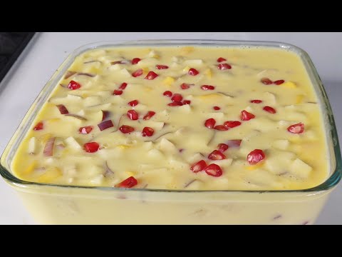 Healthy Dessert Recipe • ਫਟਾਫਟ ਬਣਨ ਵਾਲੀ ਰੈਸਿਪੇ • Fruit Custard • Paramjit di rasoi