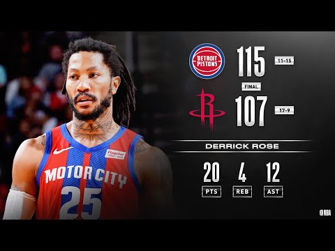 Derrick Rose Full Game HIGHLIGHTS - Pistons vs Rockets 12.14.2019