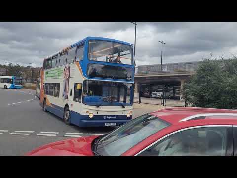 18319 YN05 XNK alx400  leaving Lincoln bus station on the15:15 1 to grantham