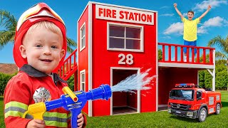 Adam Becomes a Firefighter! Rescue Mission Adventure