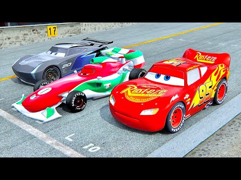 Lightning McQueen vs Francesco Bernoulli vs Jackson Storm at Monaco GP