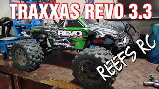 NITRO RC TRAXXAS REVO 3 3 WITH REDCAT KAIJU TIRES AND REEFS SERVO