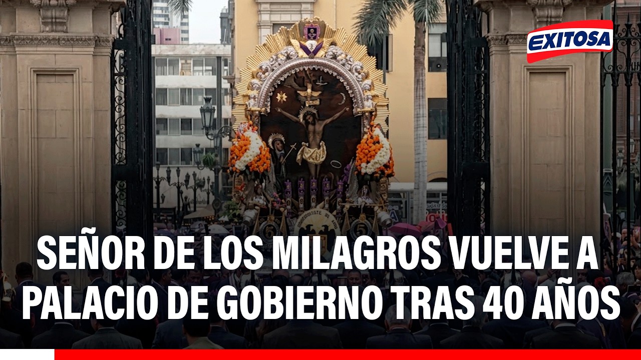 🔴Señor de los Milagros ingresa a Palacio de Gobierno tras 40 años y es recibido en el Patio de Honor