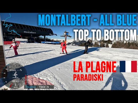 [4K] Skiing Plagne Montalbert - All Blue Top to Bottom (5.3km), Paradiski France, GoPro HERO11