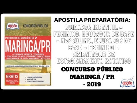 Apostila Concurso Comum Diversos Cargos da Prefeitura de Maringá / PR - 2019 (Apostilas Opção)