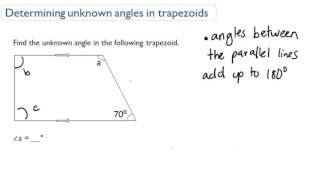 Determining unknown angles in trapezoids