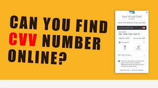 Can you find your CVV number online?
