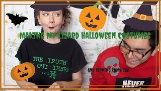 Making my lizard Halloween Costumes ft. My best friend