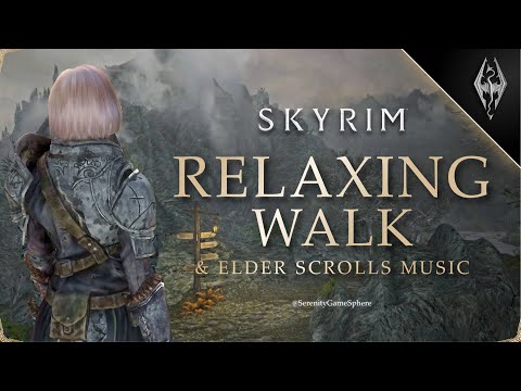 6-hours of Relaxing Walk Across Skyrim ❄️ Elder Scrolls Music & Ambience