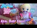 Baby Alive Snacking Lilly Eats Real Baby Food...Diaper Explosion and Bath????