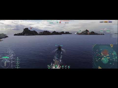 World of Warships (Prince Eugen) Estuary Map. Sometimes Defense is better than Offense.