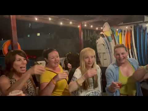 Chile guaro shots with our bartender in Jaco, Costa Rica