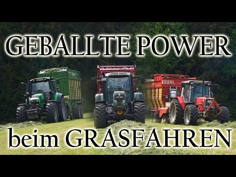 GEBALLTE POWER beim GRASFAHREN | SILIEREN mit 3 LADEWÄGEN | FENDT | DEUTZ | MF | SOUND-ADVENT