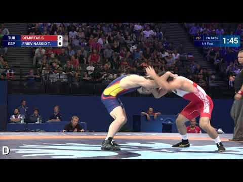 1/4 FS - 74 kg: S. DEMIRTAS (TUR) df. T. FRIEV NASKID (ESP) by VSU, 10-0