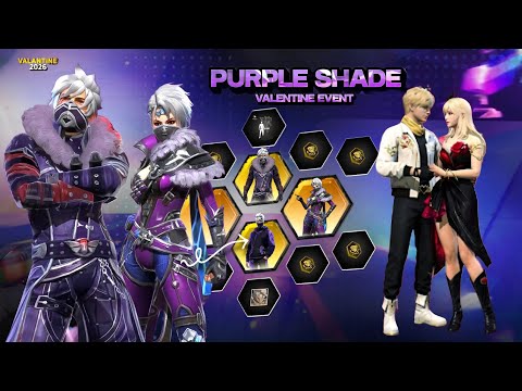 PURPLE SHADE BUNDLE RETURN, VALENTINE EVENT FF, ANGLIC RING, FF NEW EVENT TODAY, FREE FIRE NEW EVENT