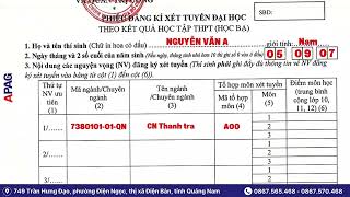APAG- Phân hiệu Học viện Hành chính và Quản trị công tại Quảng Nam HƯỚNG DẪN ĐIỀN PHIẾU ĐĂNG KÝ XÉT