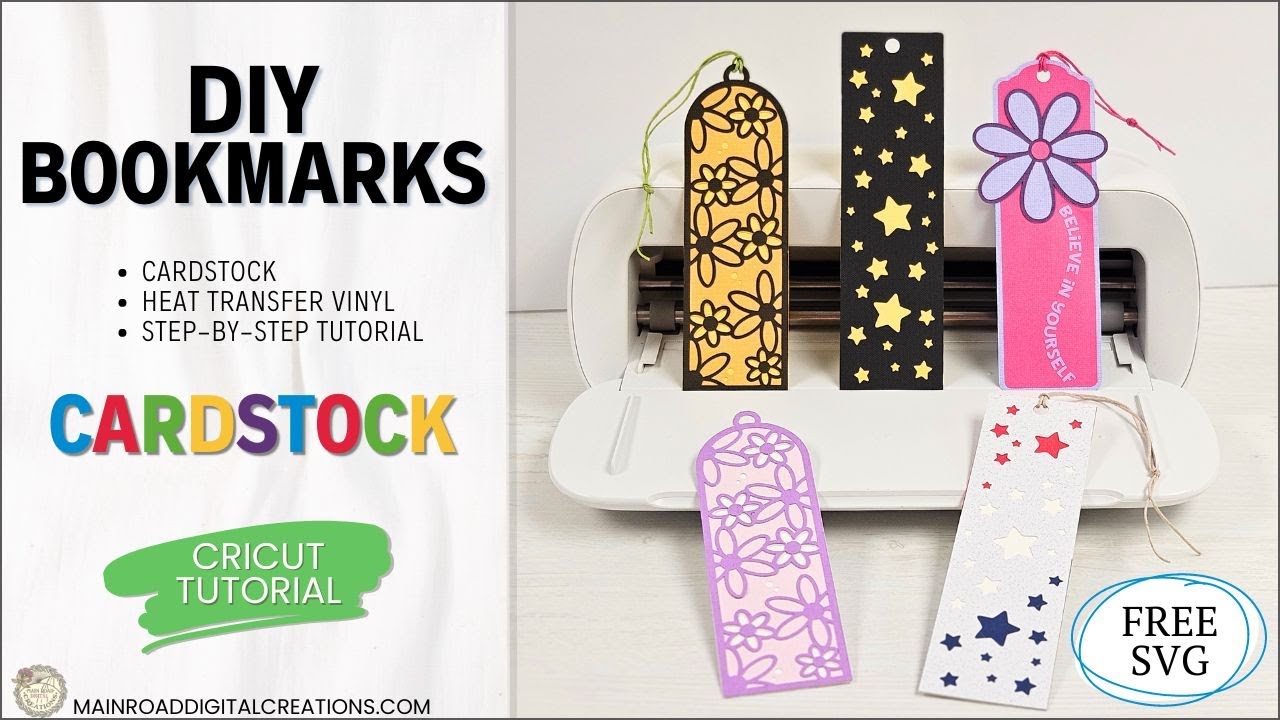 DIY Cricut Bookmarks with Cardstock | Free Bookmark SVG Bundle | Cricut Tutorial