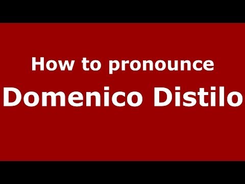 How to pronounce Domenico Distilo (Italian/Italy) - PronounceNames.com