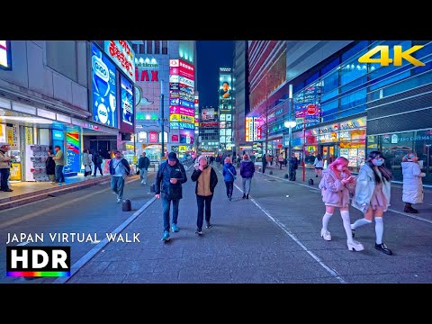 Tokyo Japan - Shinjuku City Walking Tour During Blue Hour • 4K HDR