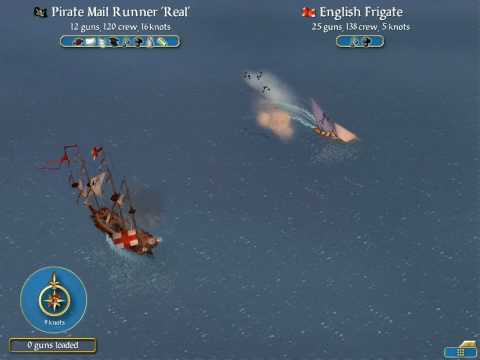 Sid Meier's Pirates! Mail Runner vs. Frigate (Swashbuckler)