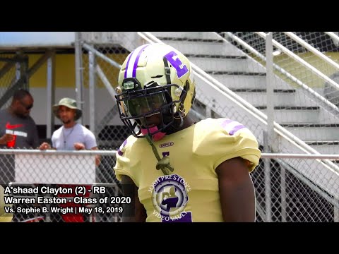 A'shaad Clayton (Warren Easton 2020 RB) - Clayton runs wild vs. Wright, 3 TDs in Spring Game
