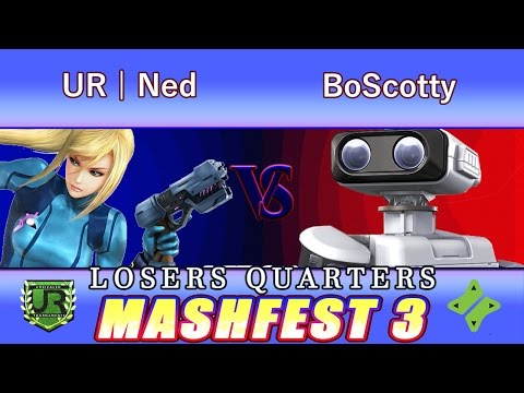 Mashfest 3  LOSERS QUARTERS - UR | Ned (Zero Suit Samus) vs BoScotty (ROB)