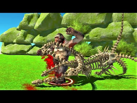 NEW UPDATE ! 5 HEAD SKELETON SAUROPOD VS EVERY STRONG UNIT ANIMAL REVOLT BATTLE SIMULATOR