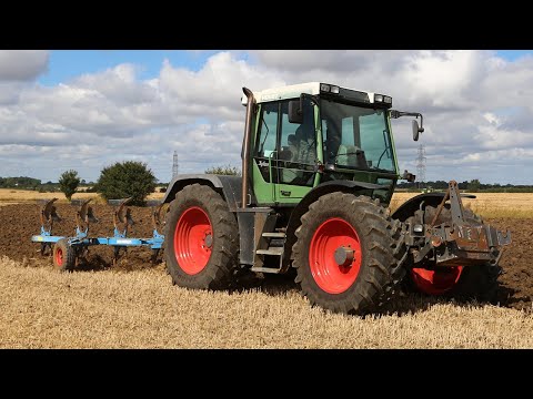 Super-rare modern classic Fendt Xylon 524 systems tractor ploughing with 5f Lemken EurOpal 6 plough