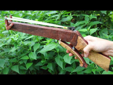 DIY Wooden Slingshot Rifle - Powerful Wooden Slingshot Easy To Make