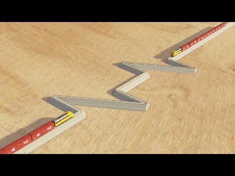 Impossible Weird Double Z Shape Rail Tracks Vs Trains  - BeamNG.Drive