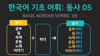 한국어 기초 어휘 | 자주 쓰는 명사+하다 동사 05
