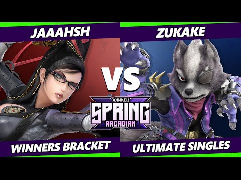 Spring Arcadian 2022 - Jaaahsh (Bayonetta, ROB) Vs. Zukake (Wolf) Smash Ultimate - SSBU