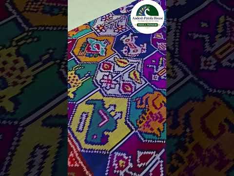 Red Jad Border Multi Animal Motifs Single Ikat Patola Saree