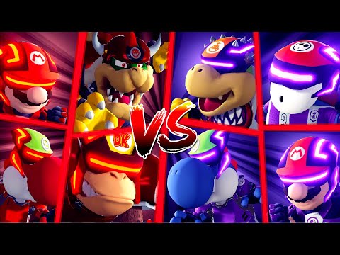 Mario Strikers Battle League Team Bowser vs Team Bowser Jr Royal Castle