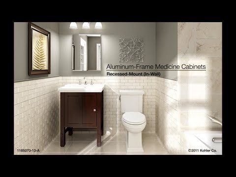 image-How do you install a recessed medicine cabinet between studs?