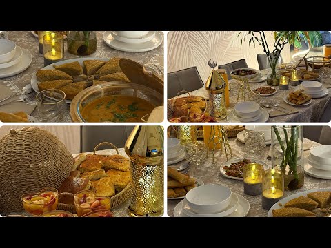 طاولة اليوم التاني من رمضان 🌙 طيبي و خدمي شغلك بذكاء👌برانية بنتها يا سلام😋حريرة باسهل و ابسط طريقة