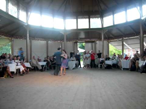  Paula Ballesteros  and  Alejandro Hermida  are  dancing  to  the  milonga  "  Milonga Sentimental  "