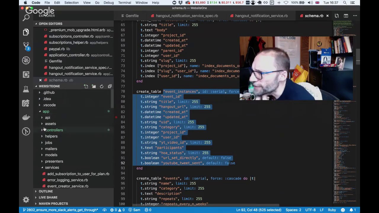 Bryan and Sam Pairing on some Rails code
