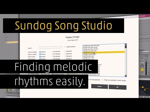 Sundog Song Studio: Using the Pattern Finder