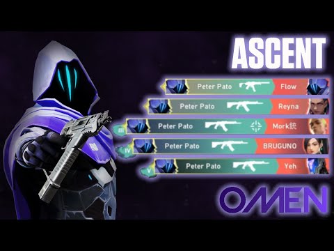 Omen fazendo o 2° Ace no mapa Ascent #valorant / Gameplay 310