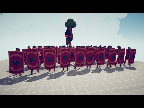 1x Tree Giant 50x Shieldbearer Vs 8x Boss Units | TABS