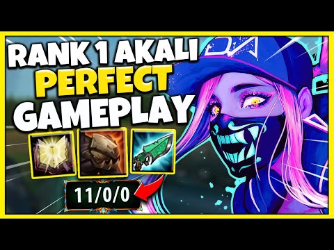 #1 AKALI WORLD PLAY WITH PERFECT SKILL TO COMPLETELY AVOID DYING - League of Legends