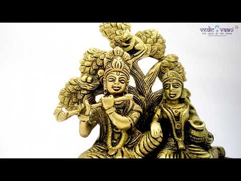 Idol of Radha Krishna Under Tree in Brass video